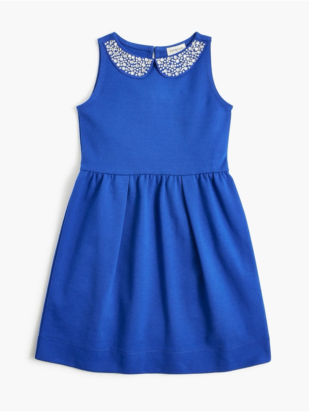 Crewcuts Girls' Bright Blue Jeweled Peter Pan Collar Dress